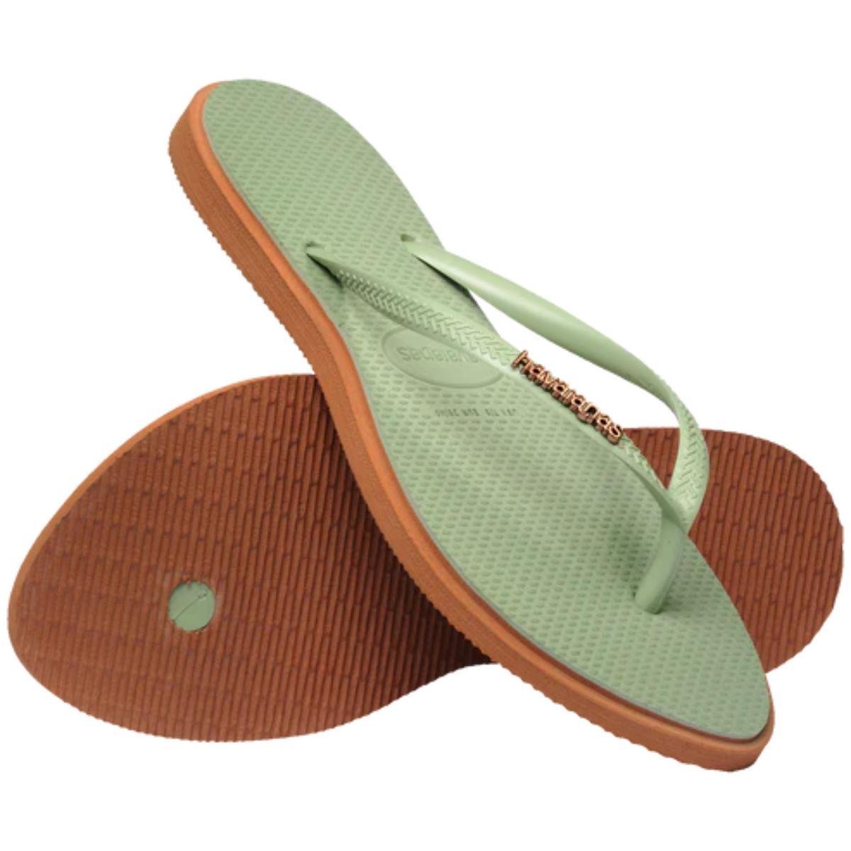 Chinelo Havaianas Slim Point Feminino - Verde e Marrom Verde/Marrom 4
