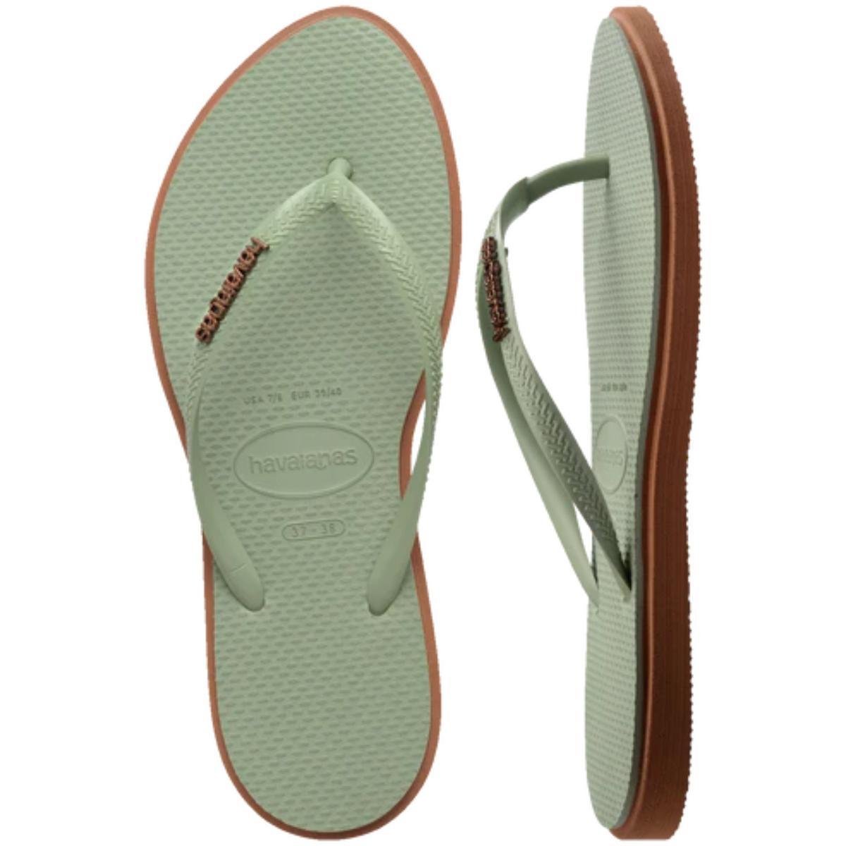Chinelo Havaianas Slim Point Feminino - Verde e Marrom Verde/Marrom 5