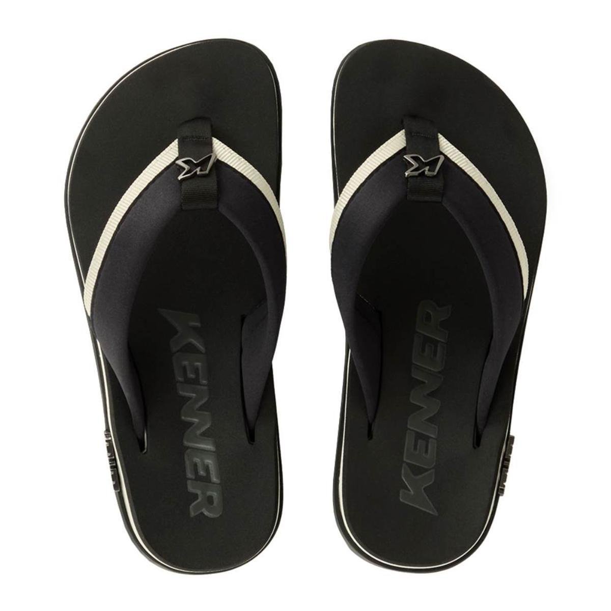 Chinelo Kenner Kivah Colors Masculino - Preto e Branco Preto/Branco 3