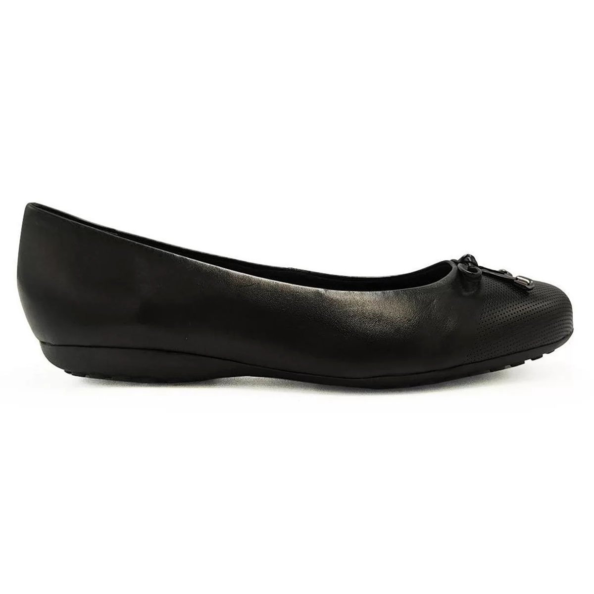 Sapatilha Couro Bottero Bico Redondo Laço Feminina - Preto Preto 2