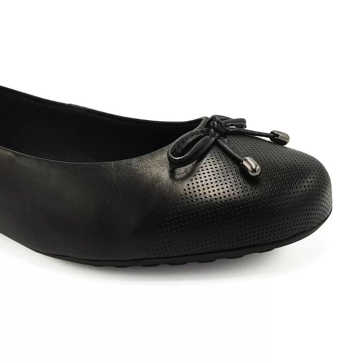 Sapatilha Couro Bottero Bico Redondo Laço Feminina - Preto Preto 3