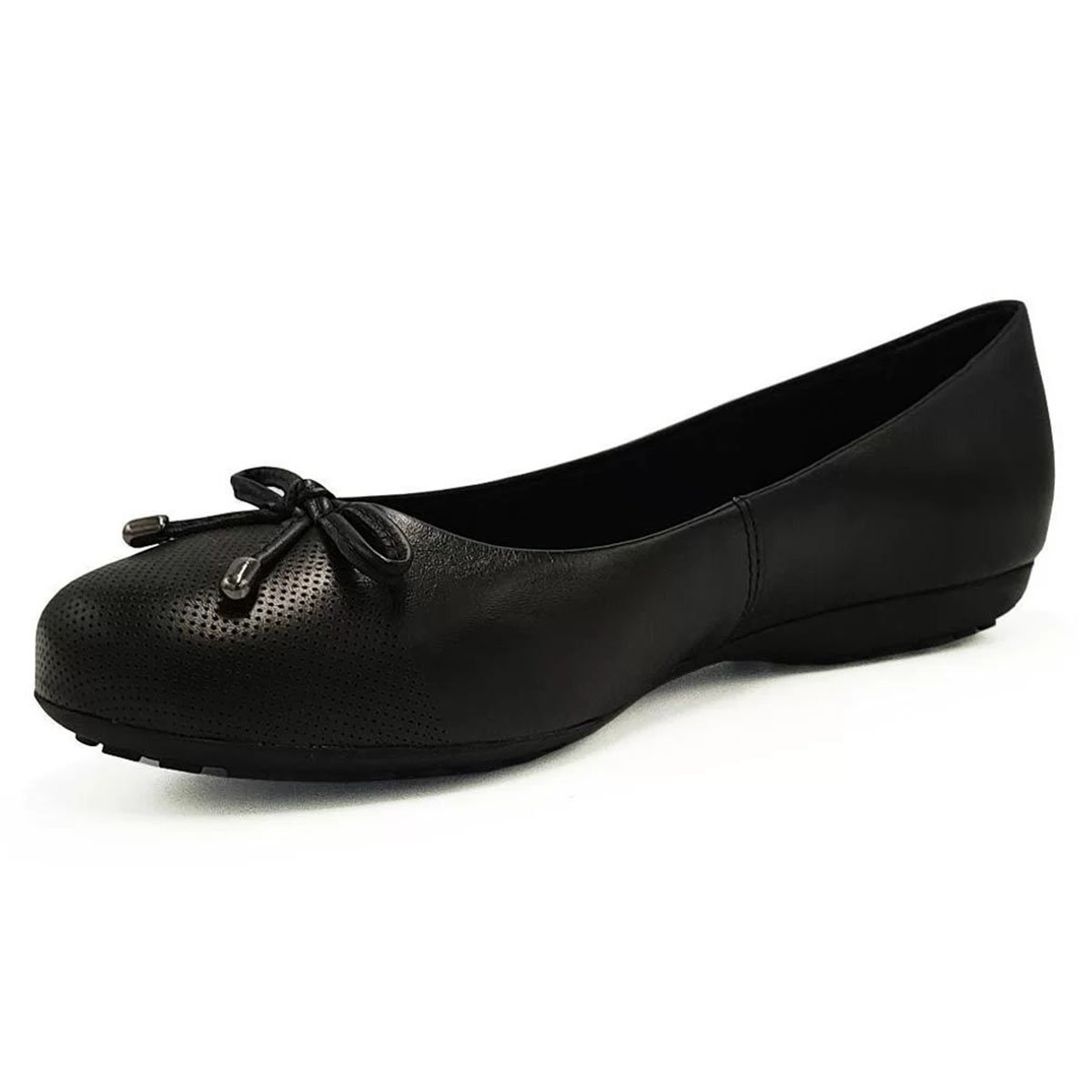 Sapatilha Couro Bottero Bico Redondo Laço Feminina - Preto Preto 4
