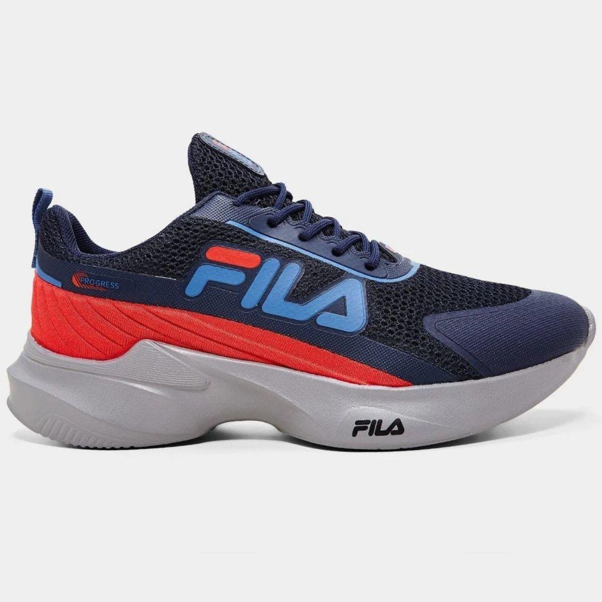 Tênis Infantil Fila Progress - Marinho e Vermelho Azul Marinho/Vermelho 2