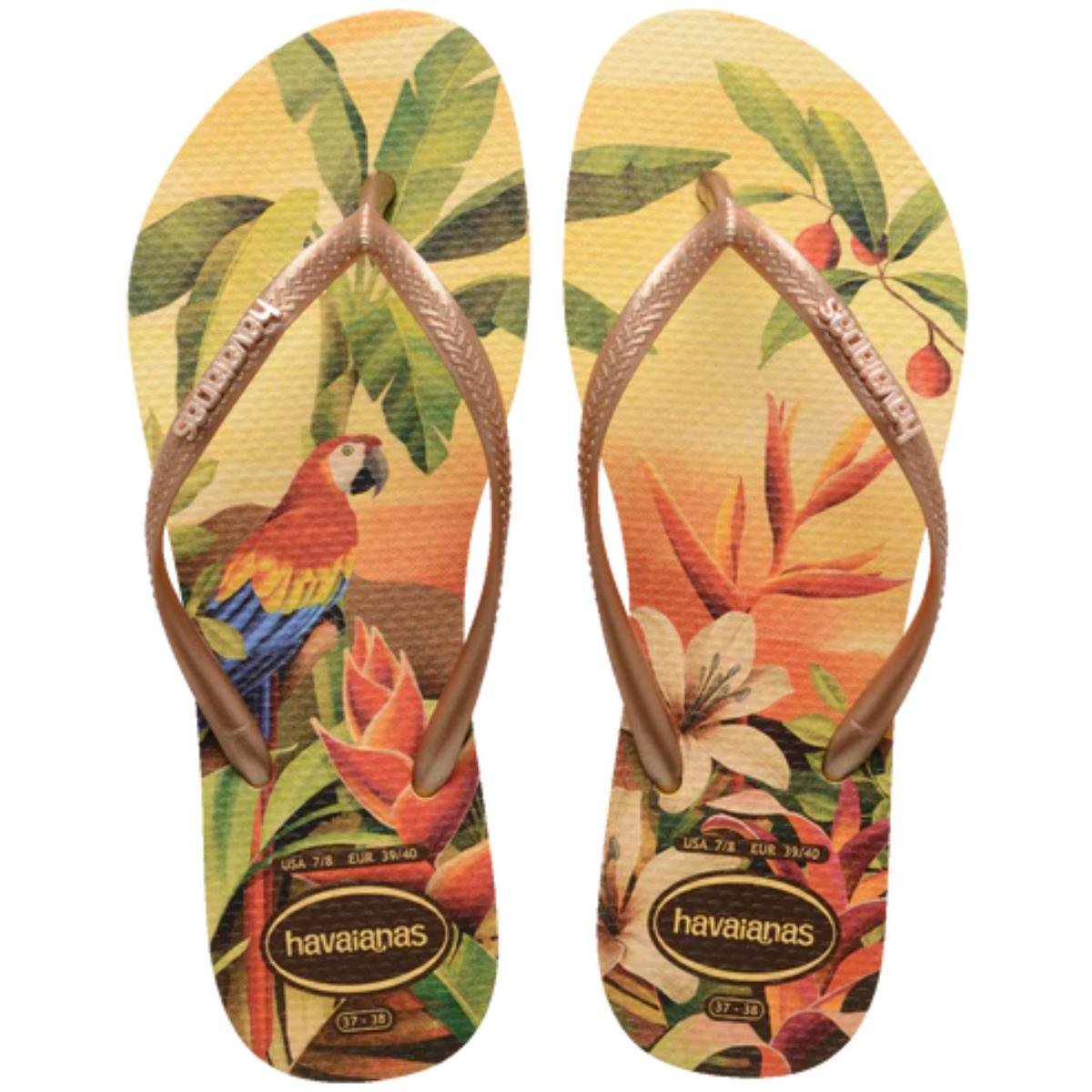 Chinelo Havaianas Slim Tropical Feminino - Amarelo