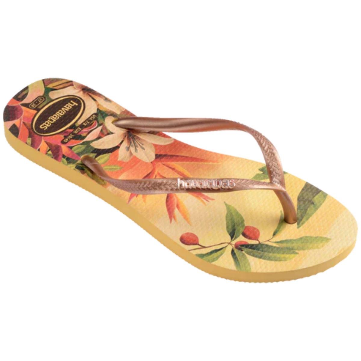 Chinelo Havaianas Slim Tropical Feminino - Amarelo Amarelo 2
