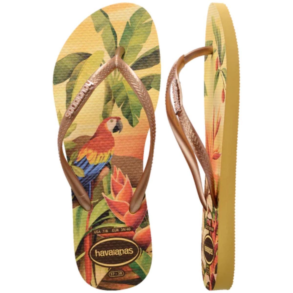 Chinelo Havaianas Slim Tropical Feminino - Amarelo Amarelo 5