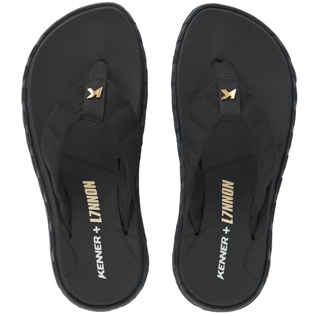 Chinelo Kenner Mega L7 Masculino - Preto Preto 2