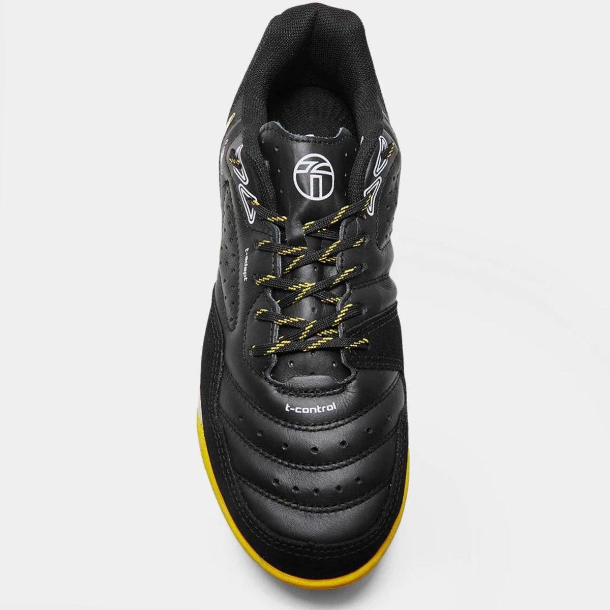 Chuteira Futsal Topper Dominator Pro V Unissex - Preto e Amarelo Preto/Amarelo 3
