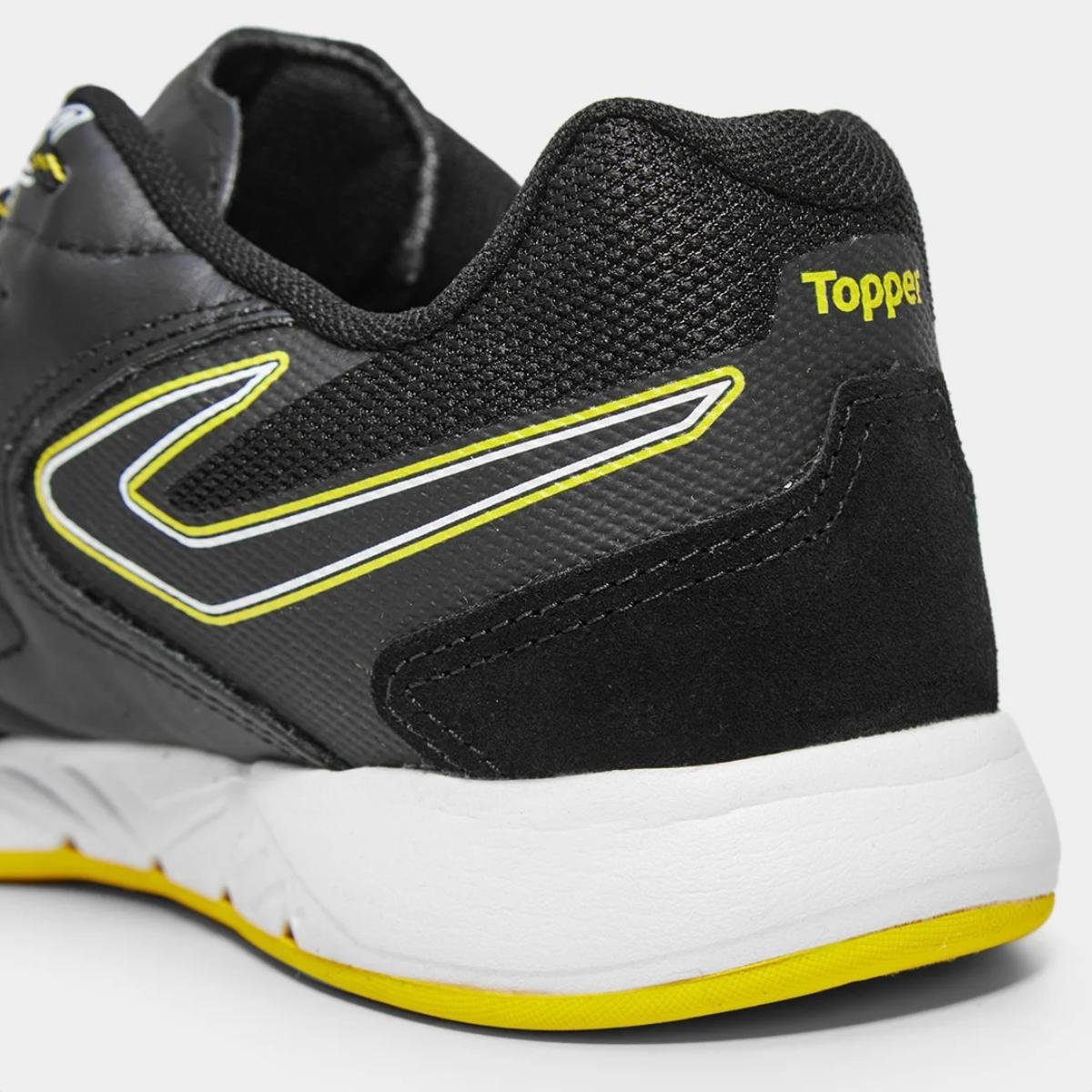 Chuteira Futsal Topper Dominator Pro V Unissex - Preto e Amarelo Preto/Amarelo 8