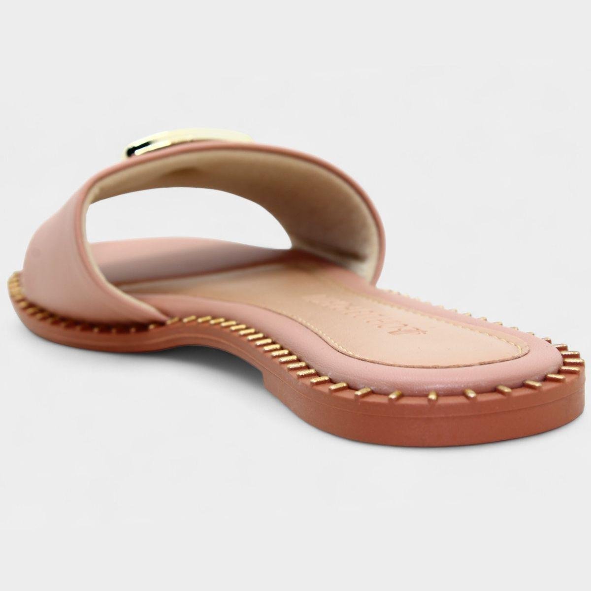 Rasteira Cia do Porto Estilo Dourado Feminina - Nude Nude 4