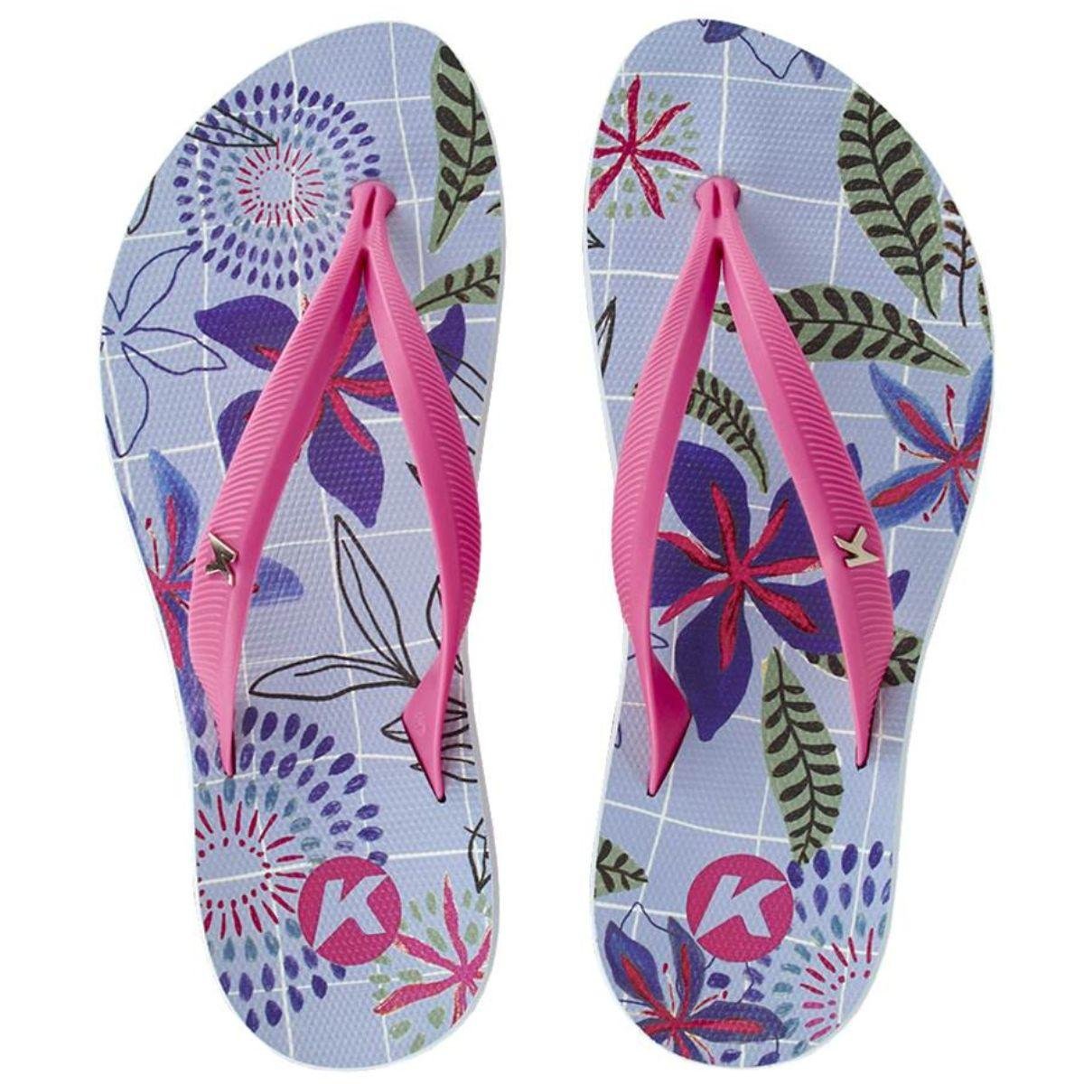 Chinelo Kenner Ibiza Jardim Feminino - Roxo e Rosa Roxo/Rosa 2