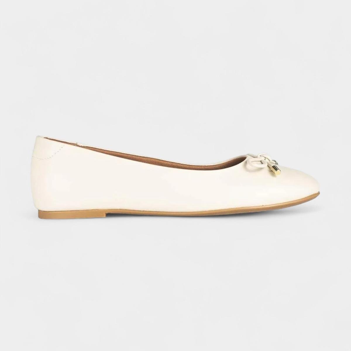 Sapatilha Vizzano Bico Redondo Laço Feminina - Off White Off White 2