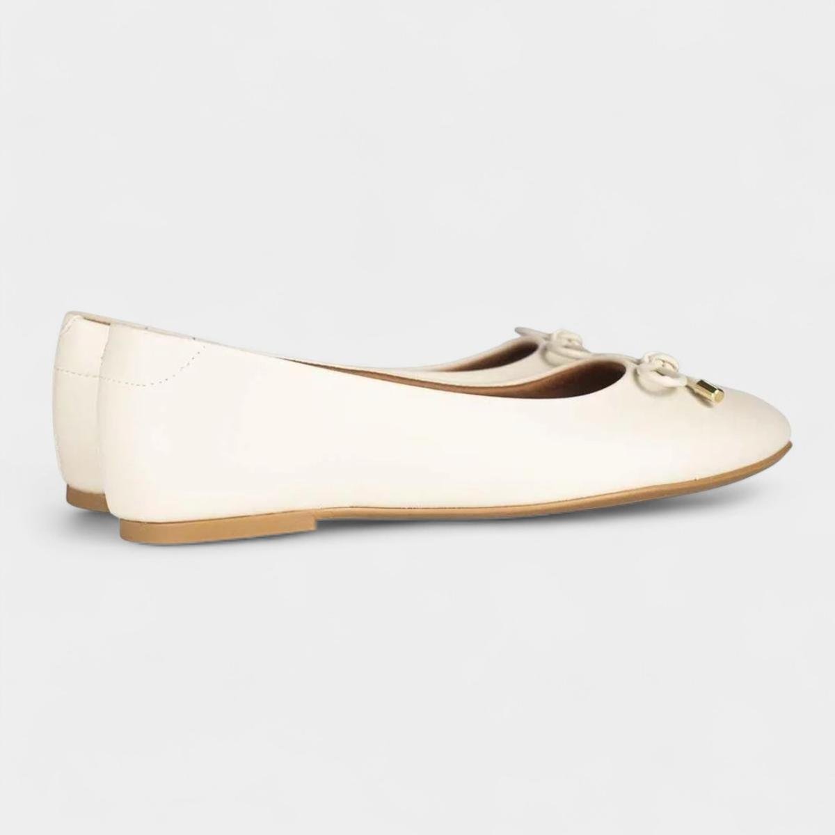 Sapatilha Vizzano Bico Redondo Laço Feminina - Off White Off White 4