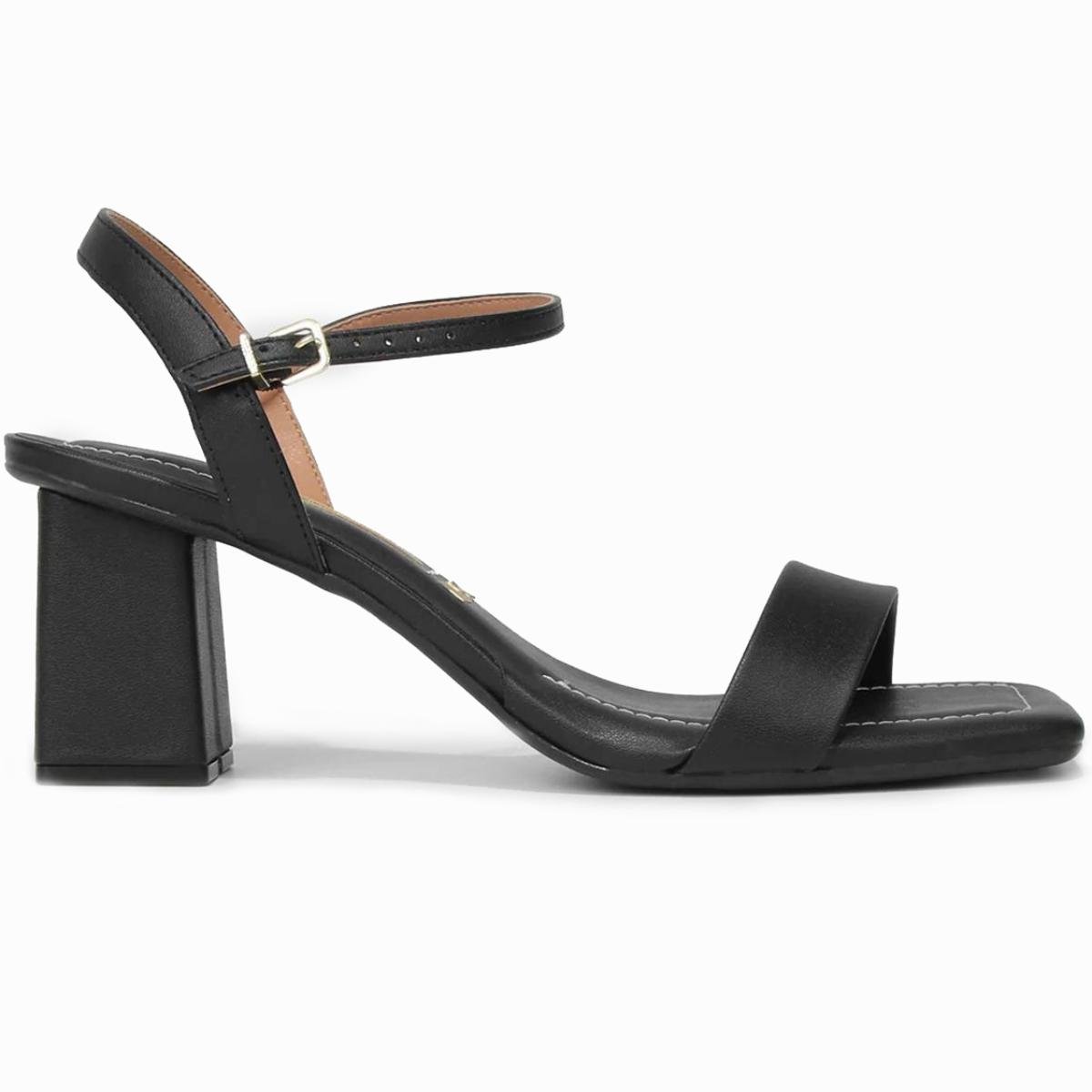 Sandália Vizzano Salto Bloco Médio Feminina - Preto Preto 2