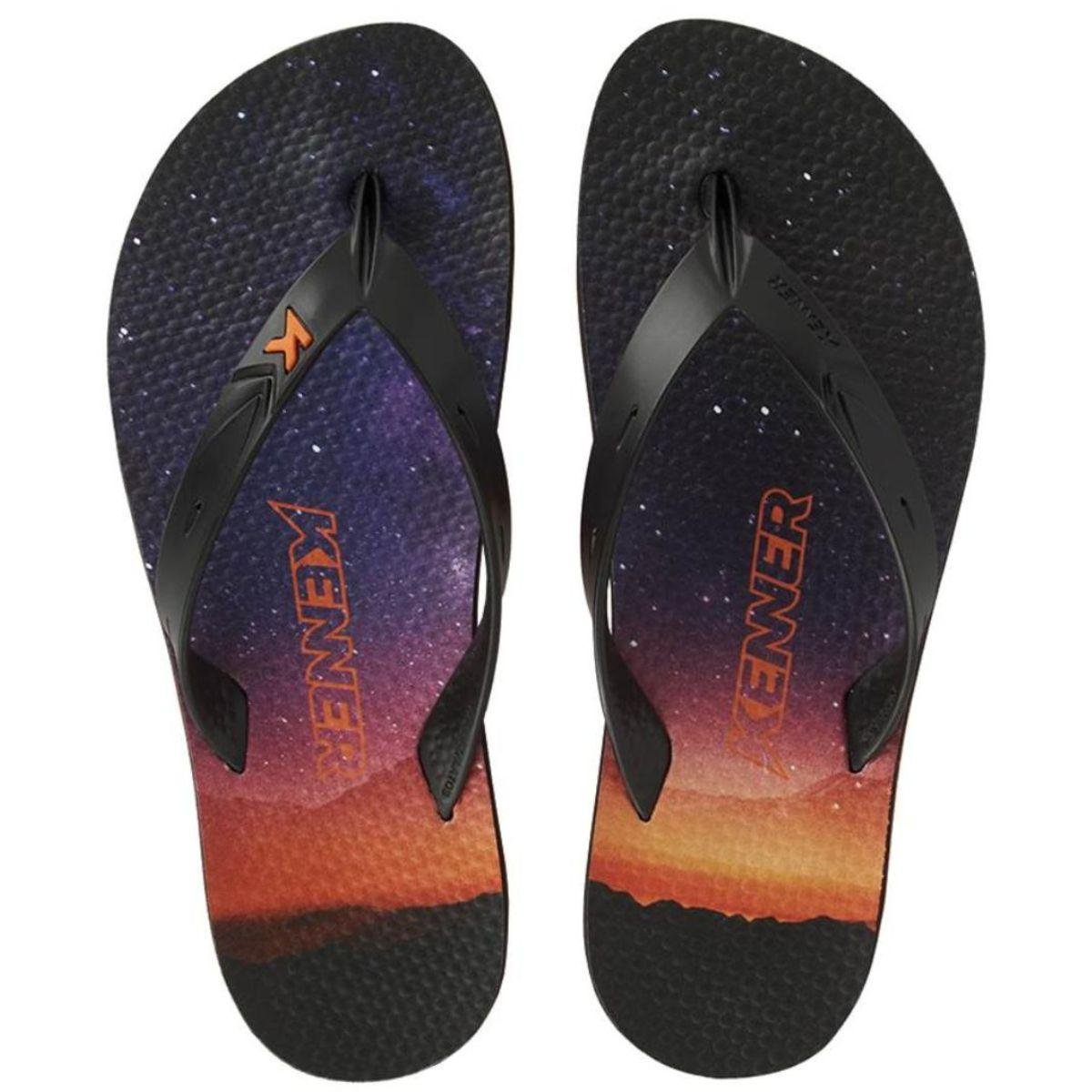 Chinelo Kenner Summer Galaxy Masculino - Preto e Laranja Preto/Laranja 1