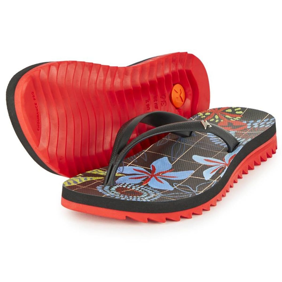 Chinelo Kenner Ibiza Jardim Feminino - Preto e Vermelho Preto 2