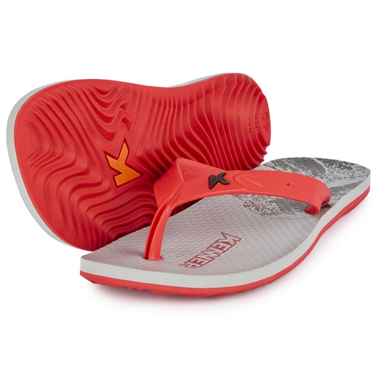 Chinelo Kenner Summer Tsunami Masculino - Cinza e Vermelho Cinza/Vermelho 2