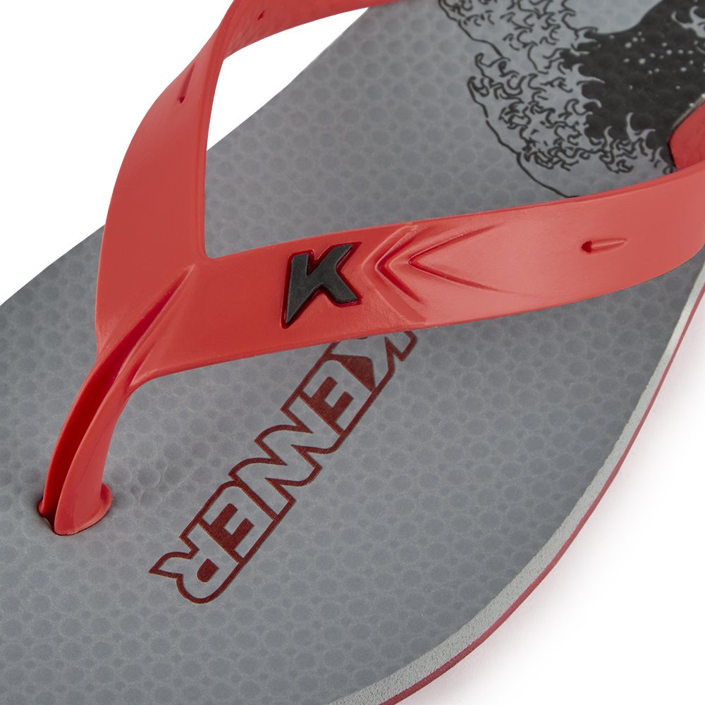 Chinelo Kenner Summer Tsunami Masculino - Cinza e Vermelho Cinza/Vermelho 4
