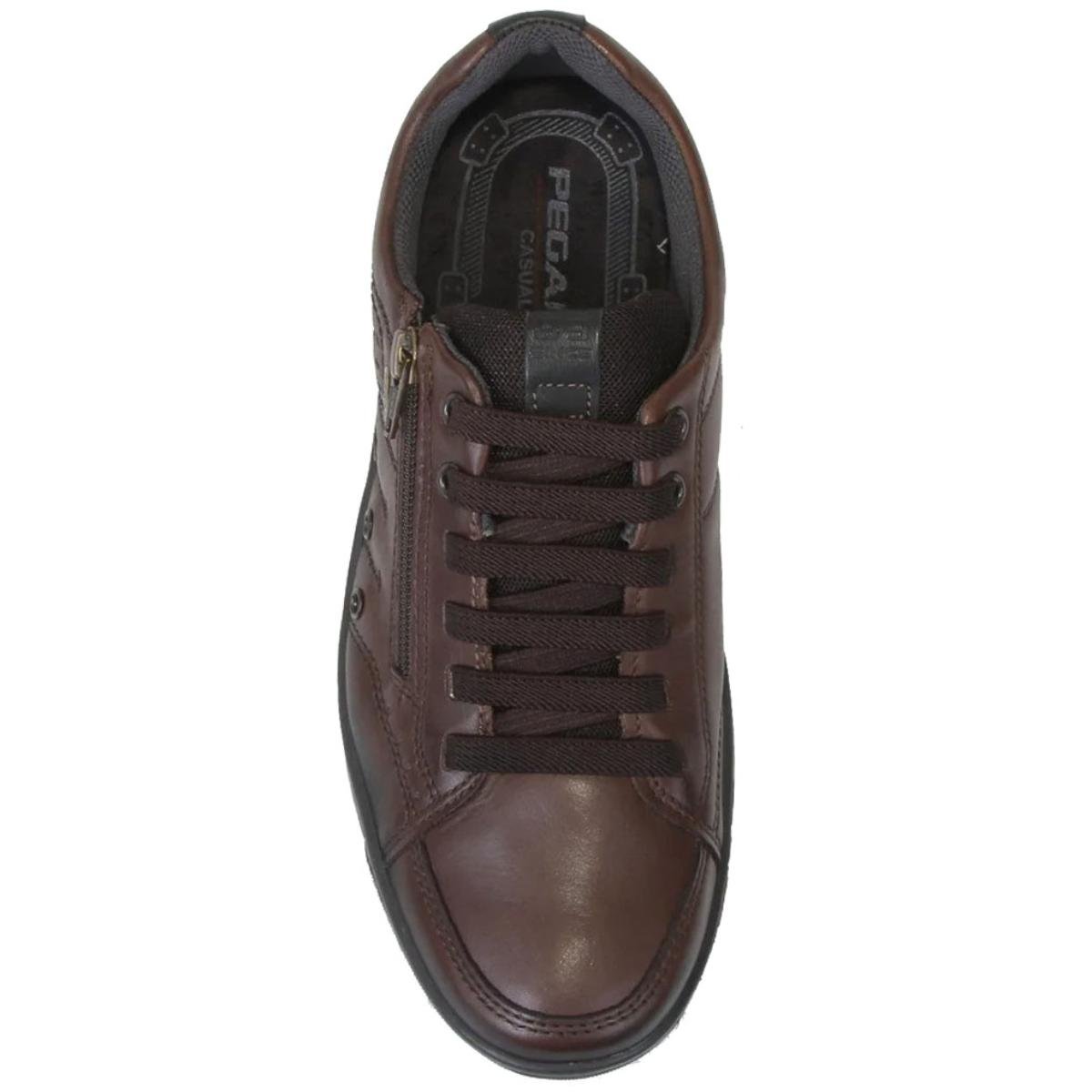 Sapatênis Couro Pegada Masculino - Marrom Marrom 3