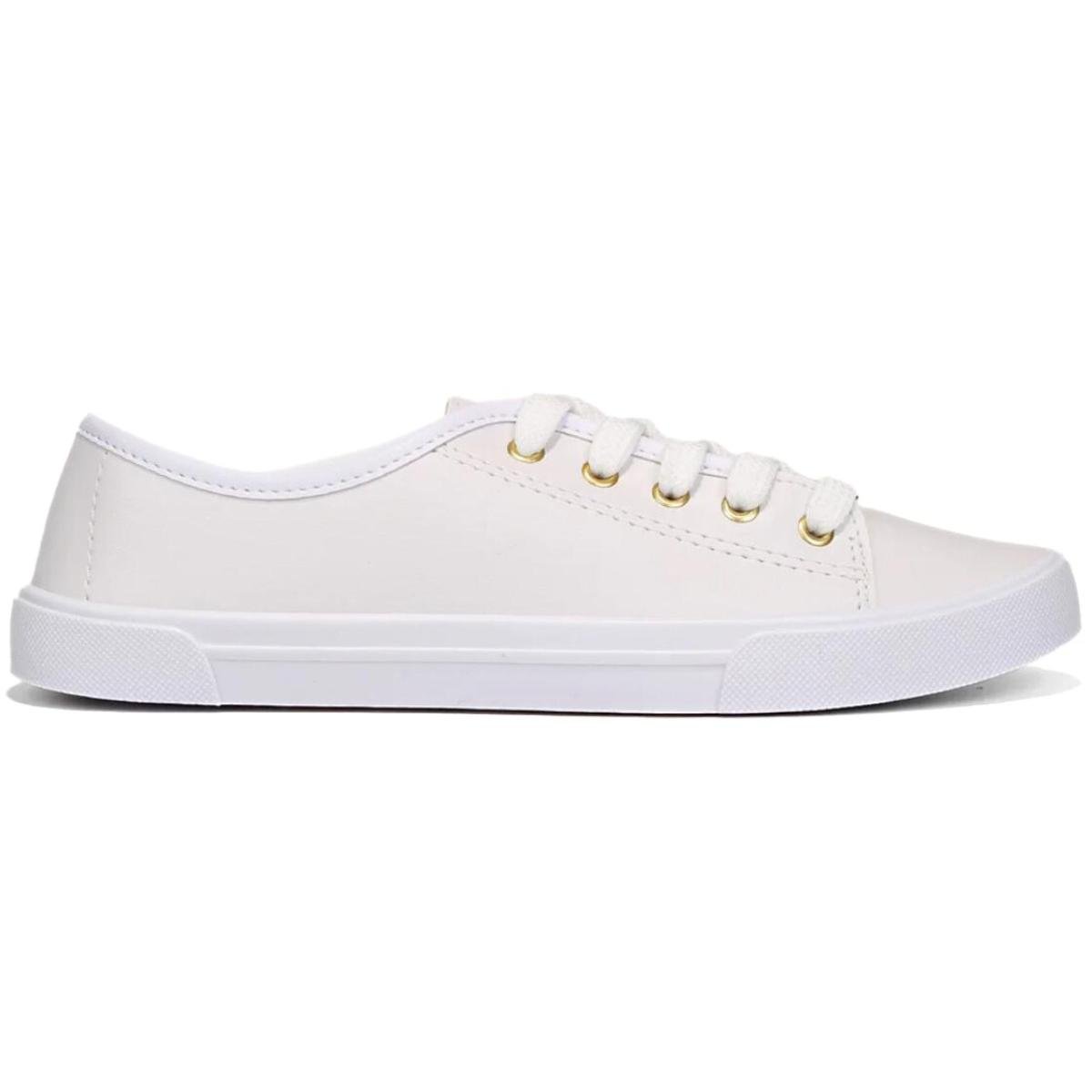 Tênis Moleca Básico Feminino - Branco Branco 2