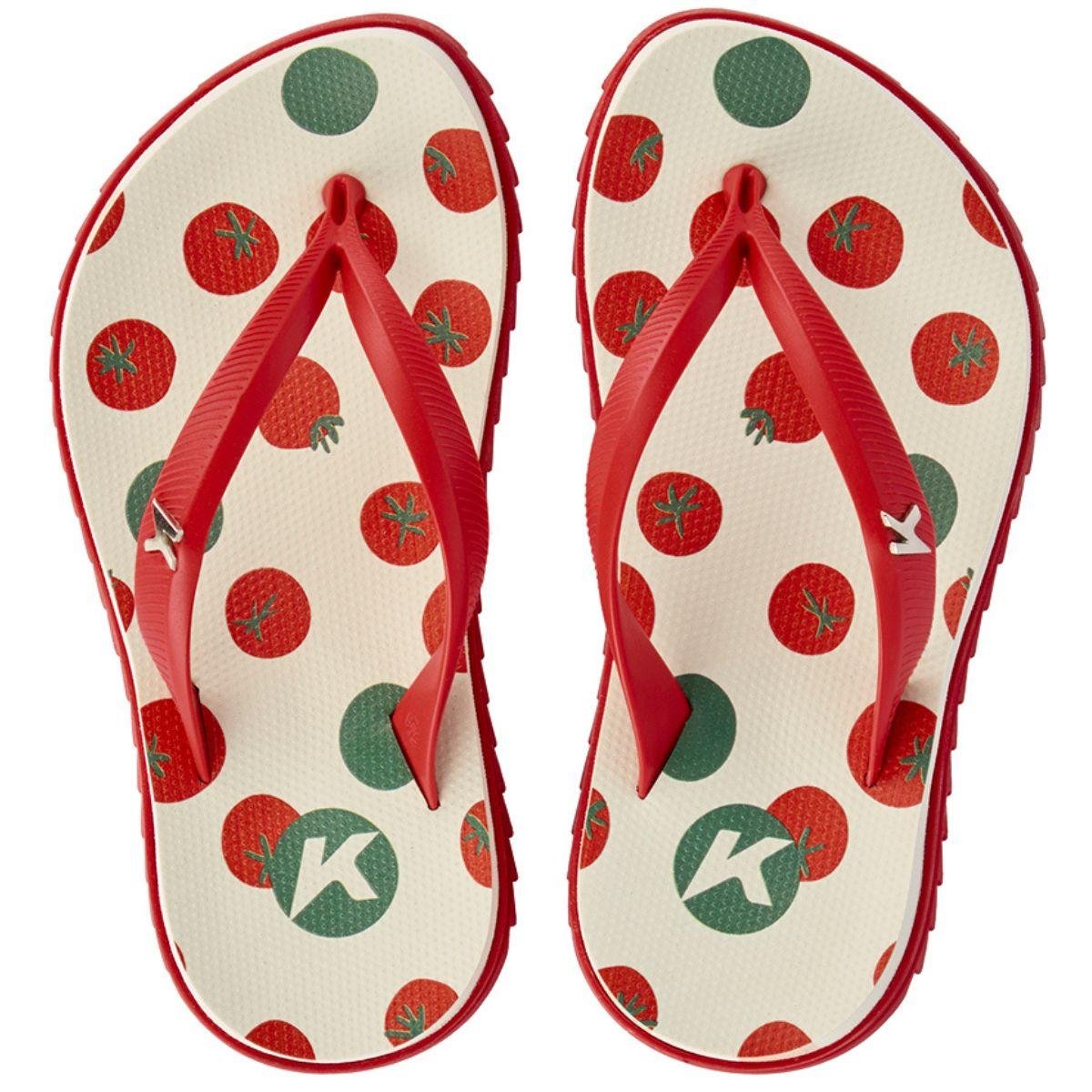 Chinelo Infantil Kenner Ibiza Tomates Kids - Branco e Vermelho Branco/Vermelho 2