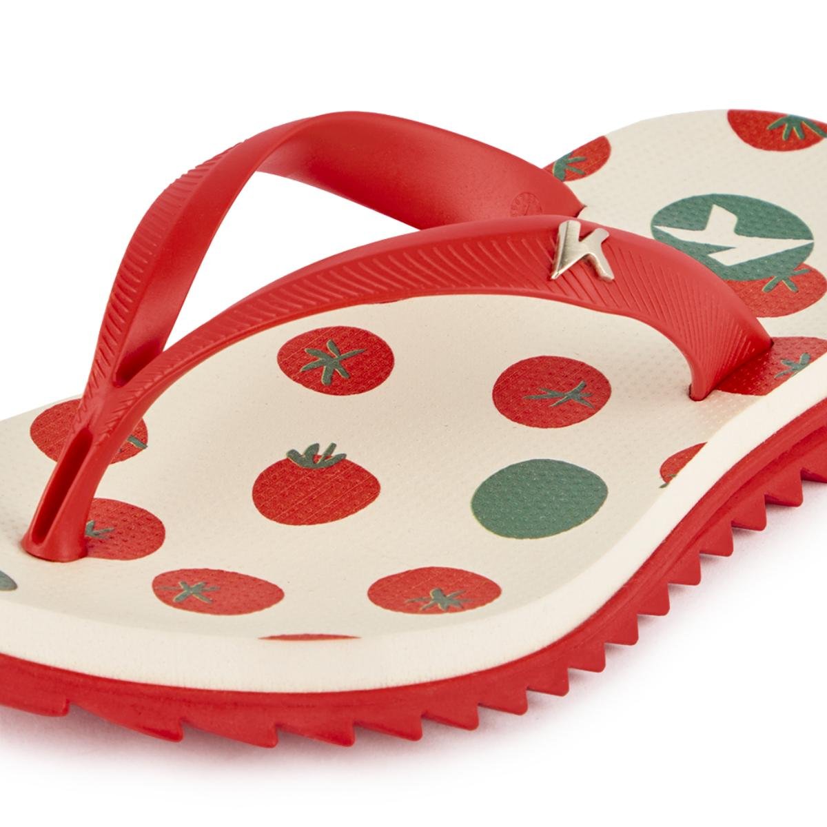 Chinelo Infantil Kenner Ibiza Tomates Kids - Branco e Vermelho Branco/Vermelho 4