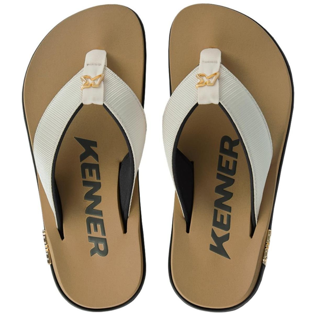 Sandália Kenner Kivah Masculina - Bege e Preto Bege/Preto 2