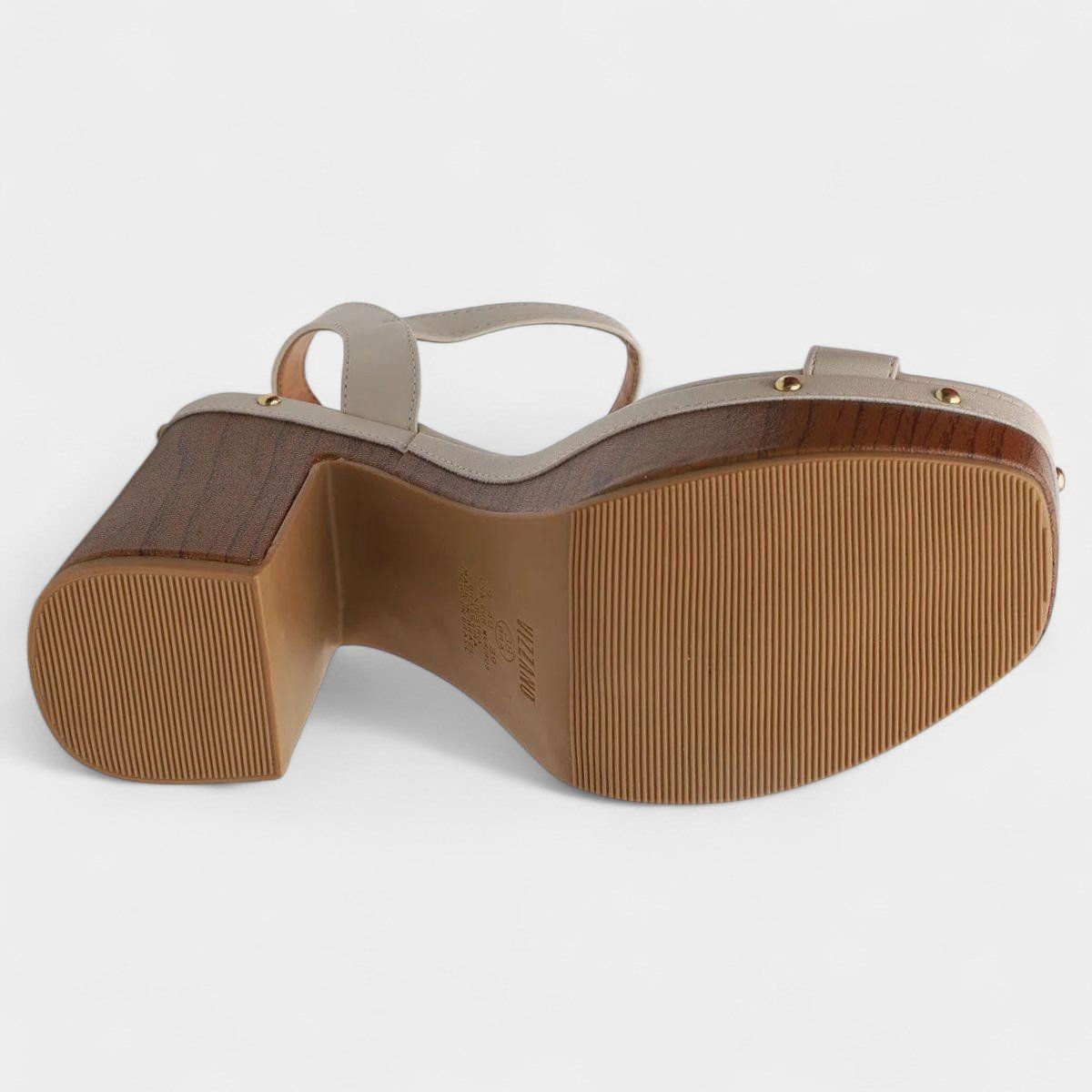 Sandália Plataforma Vizzano Salto Grosso Apliques Feminino - Off White Off White 5