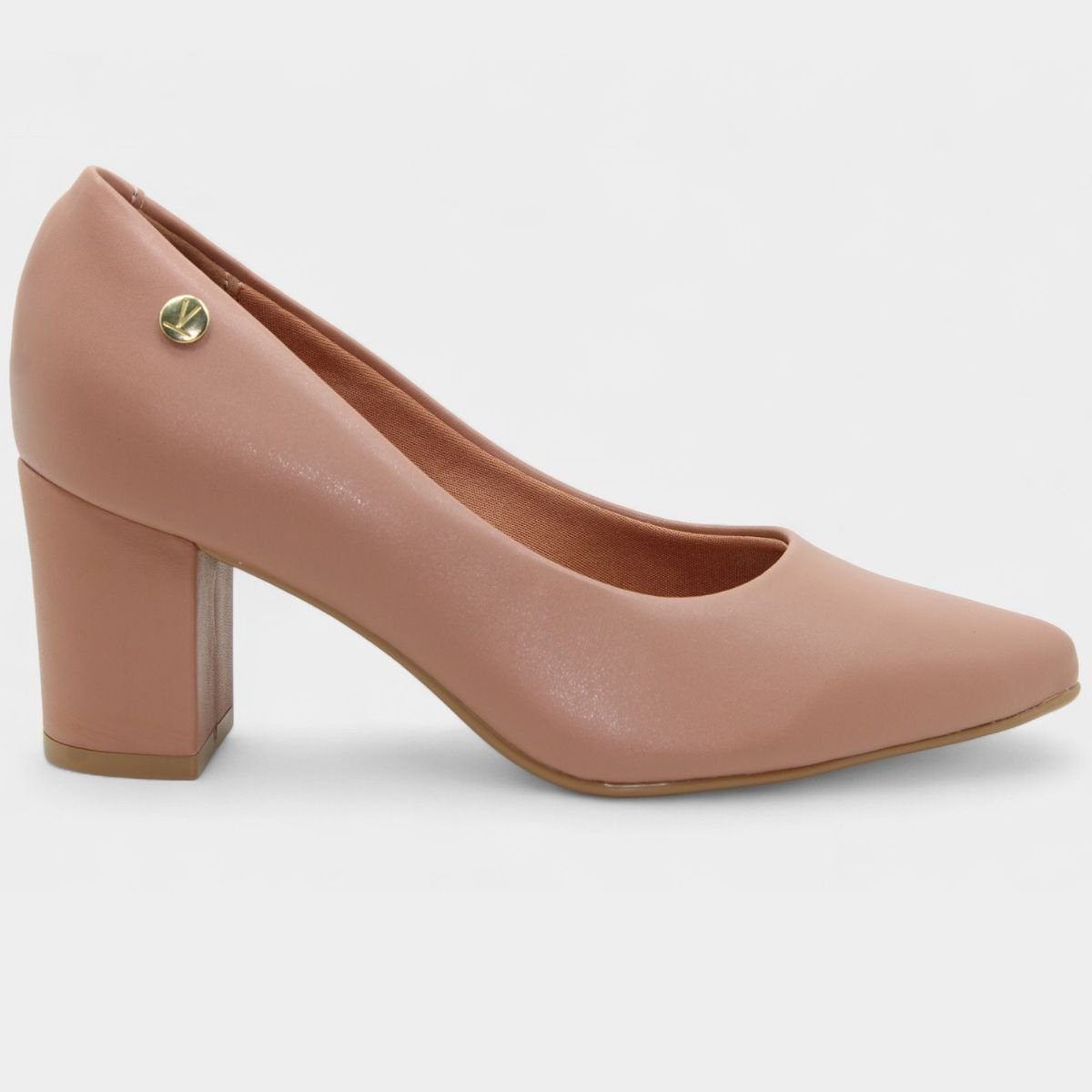 Scarpin Vizzano Salto Alto Grosso Feminina - Nude Nude 2