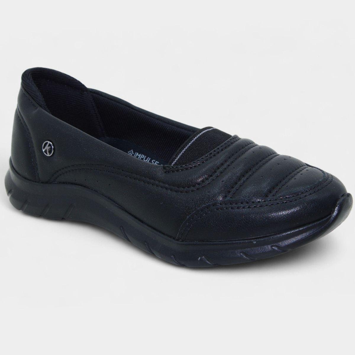 Slip On Kolosh Nobuck Plataforma Feminino - Preto