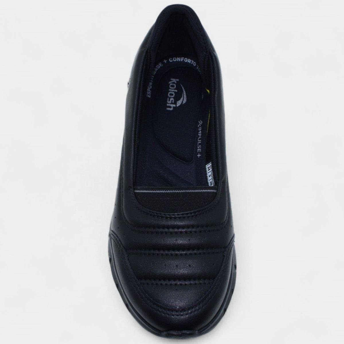 Slip On Kolosh Nobuck Plataforma Feminino - Preto Preto 3