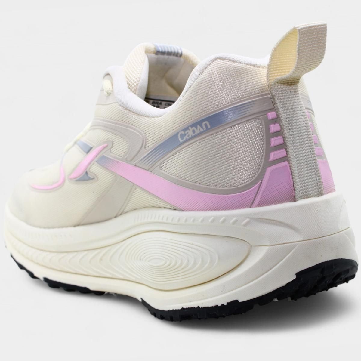 Tênis Caban Max Runner Feminino - Off White e Rosa Branco 4