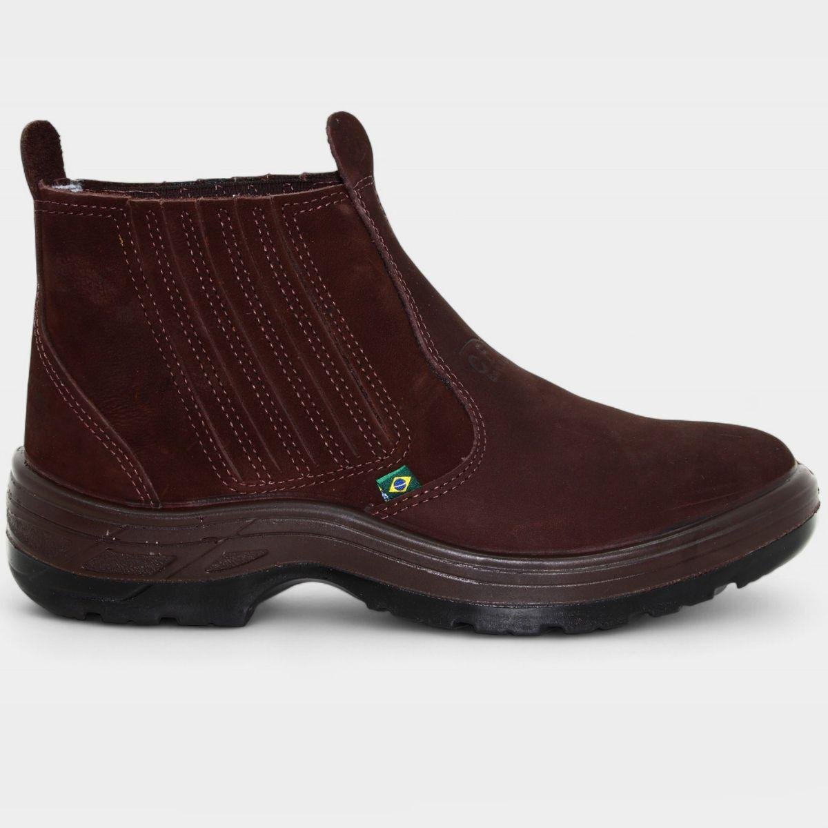 Botina Couro Flex 955 Masculina - Marrom Marrom 2