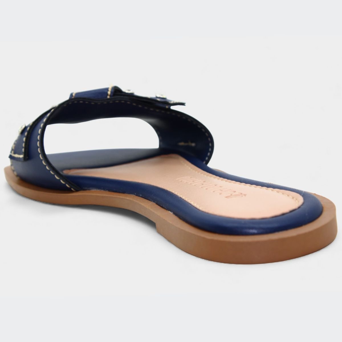 Rasteira Cia do Porto Nó Strass Feminina - Marinho Azul Marinho 4