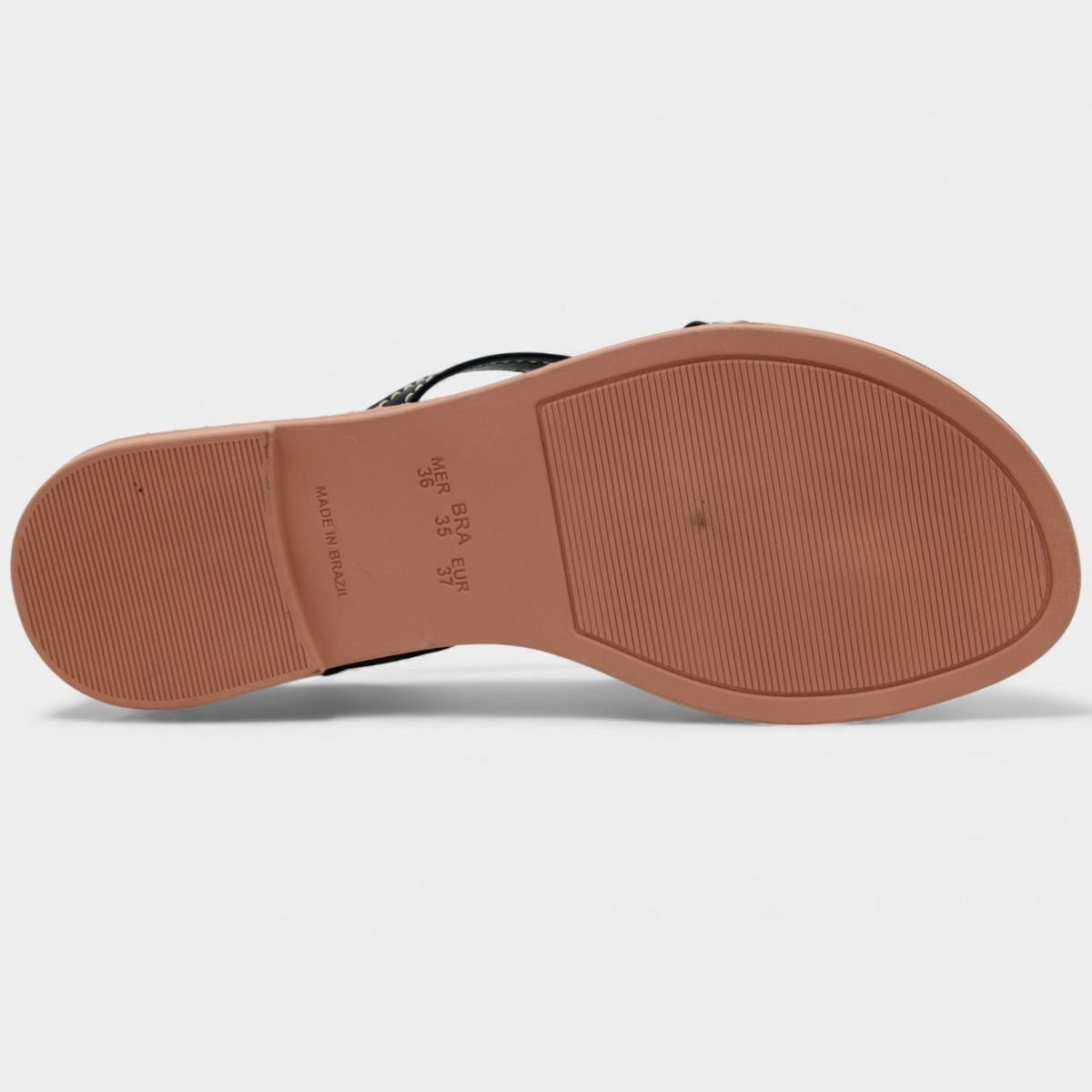 Rasteira Cia do Porto Amarração Detalhes Feminina - Preto Preto 5