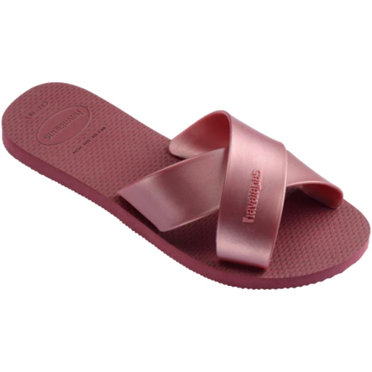 Rasteira Havaianas Aqua Metálica Feminina - Bordô Bordô 2