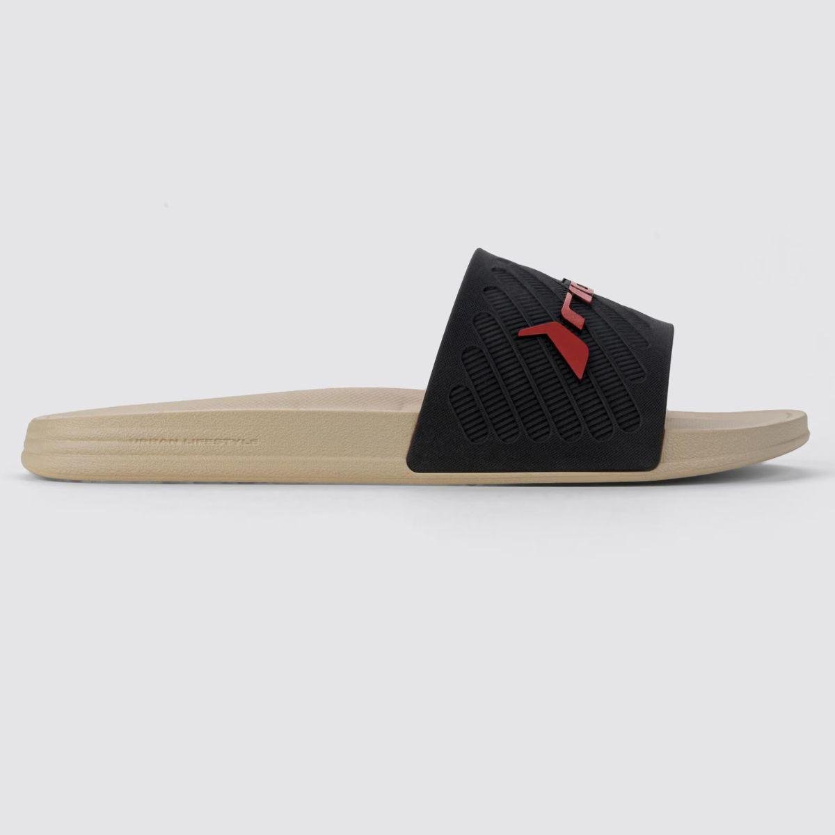 Chinelo Slide Rider Free II Masculino - Bege e Preto Bege/Preto 2