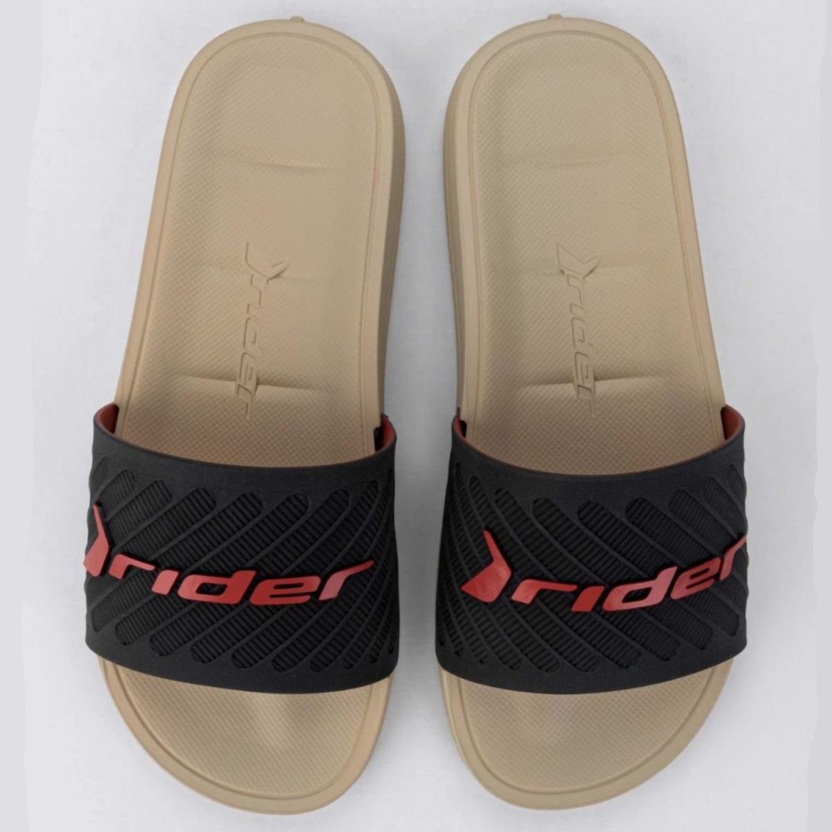 Chinelo Slide Rider Free II Masculino - Bege e Preto Bege/Preto 3