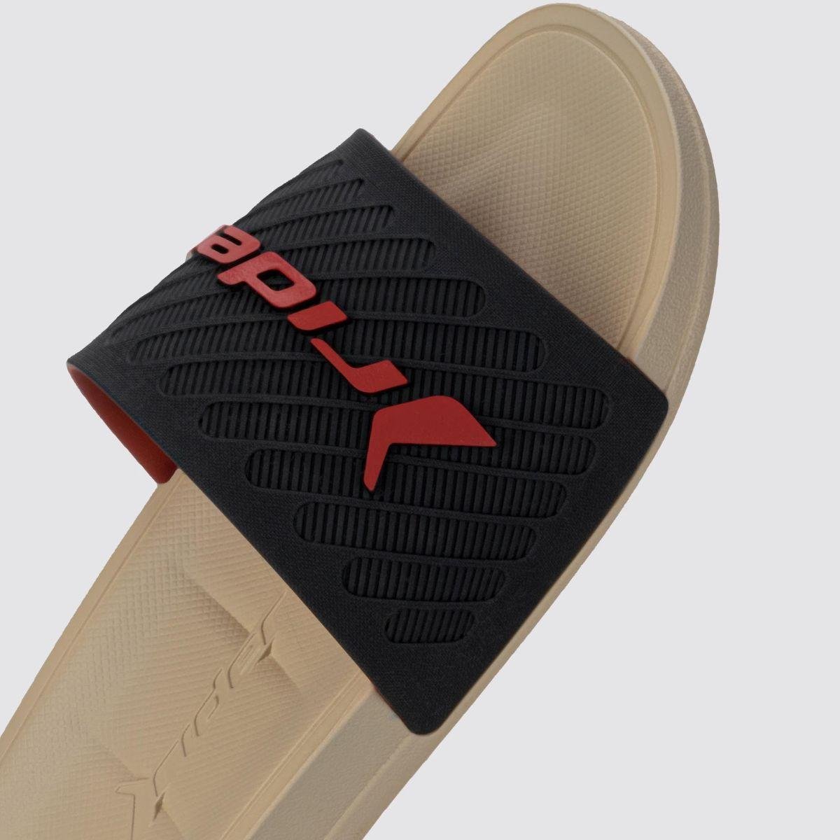 Chinelo Slide Rider Free II Masculino - Bege e Preto Bege/Preto 4