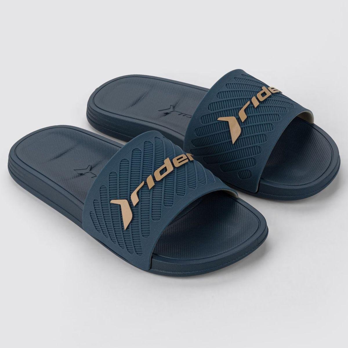 Chinelo Slide Rider Free II Masculino - Azul e Bege