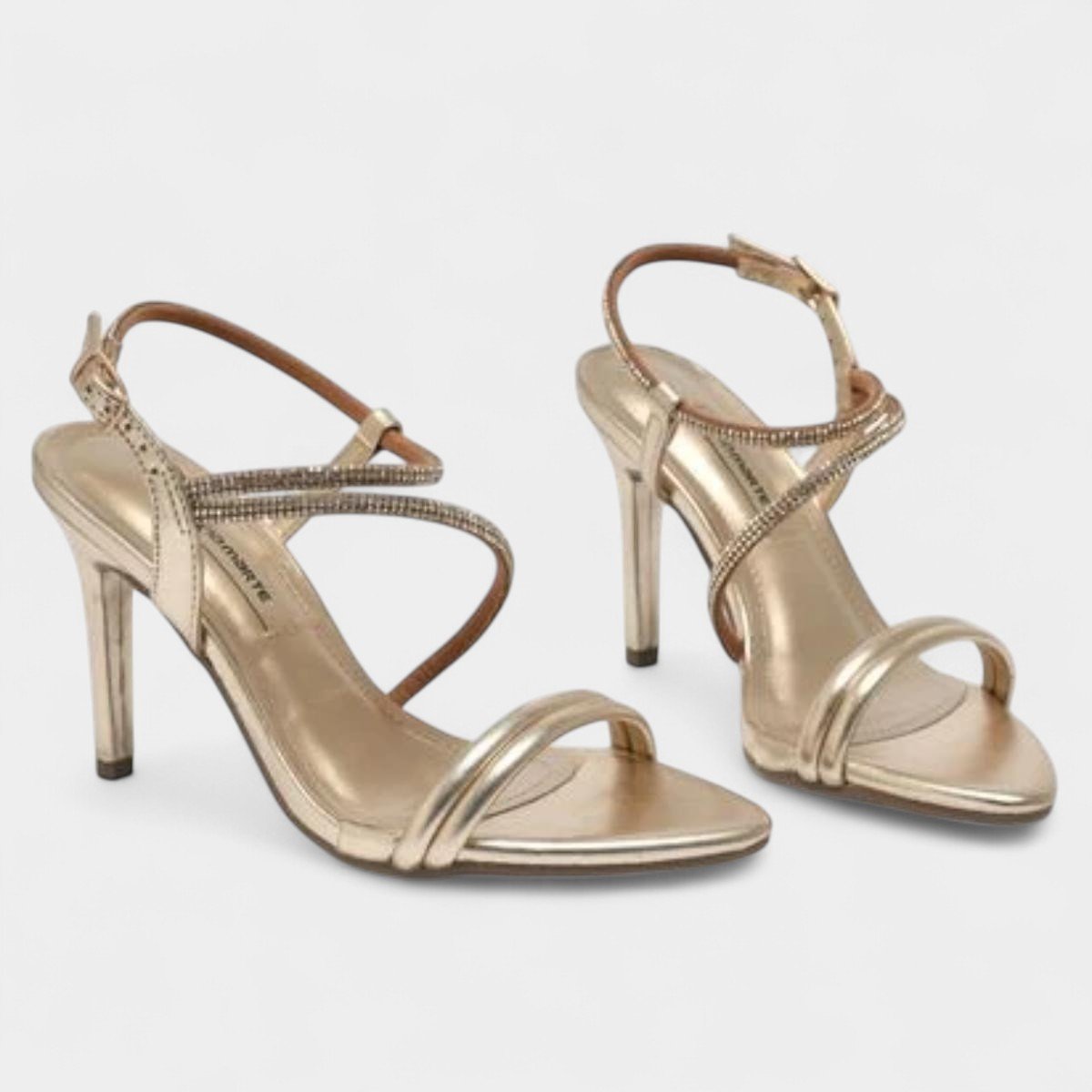 Sandália Via Marte Strass Metalizada Feminina - Dourado Dourado 3