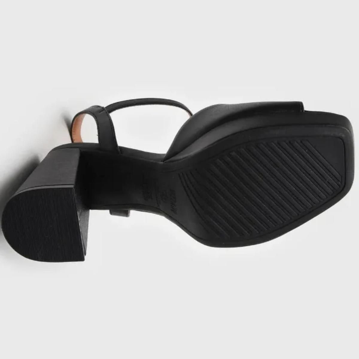 Sandália Plataforma Vizzano Salto Grosso Tira Única Feminino - Preto Preto 5