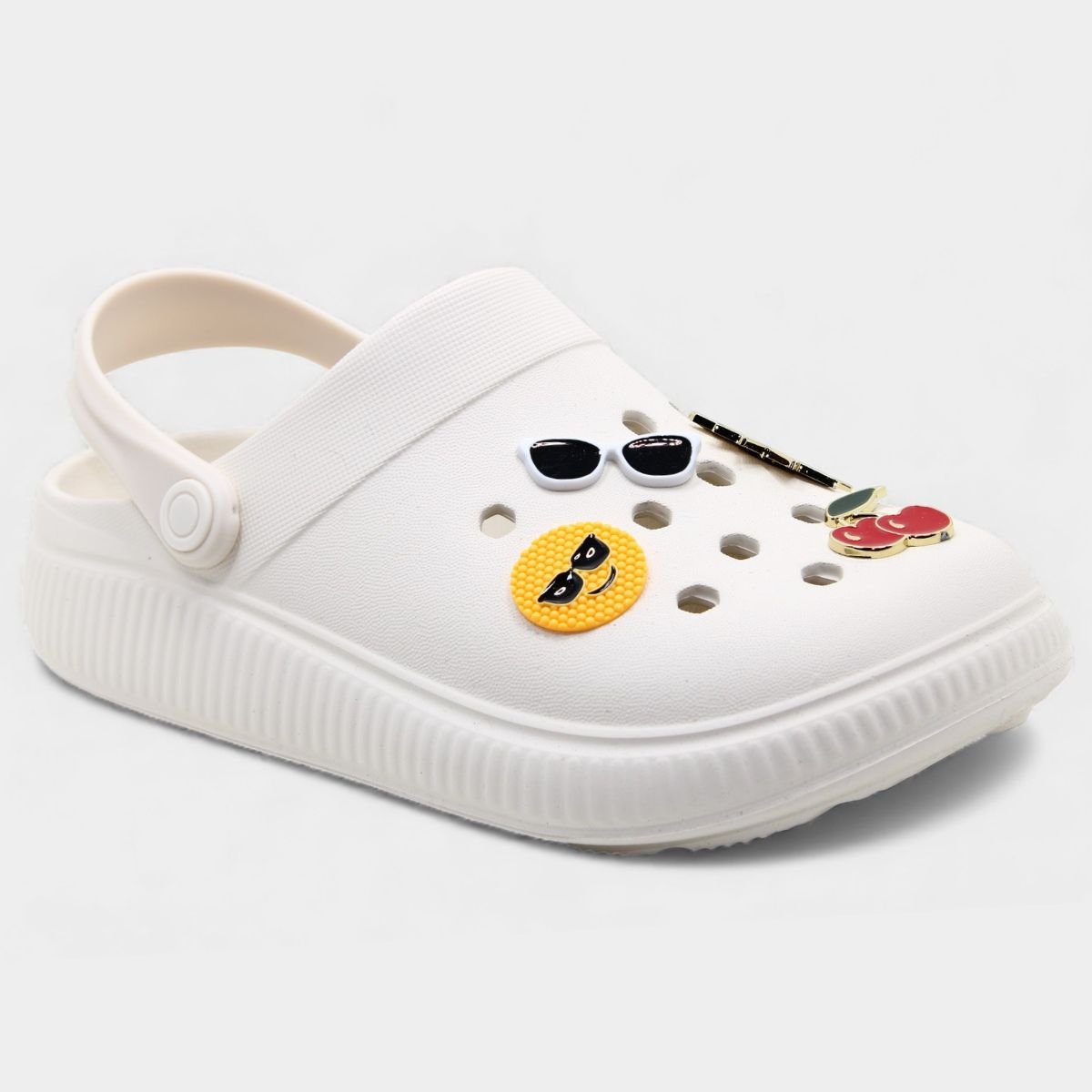 Babuche Moleca Bottons Feminino - Off White