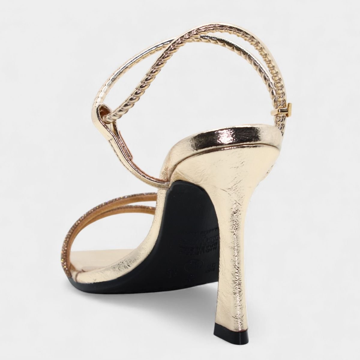 Sandália Via Marte Strass Aberta Feminina - Dourado Dourado 4