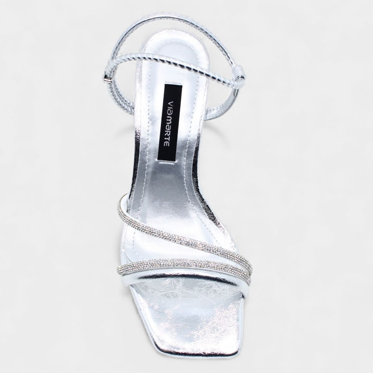 Sandália Via Marte Strass Aberta Feminina - Prata Prata 3