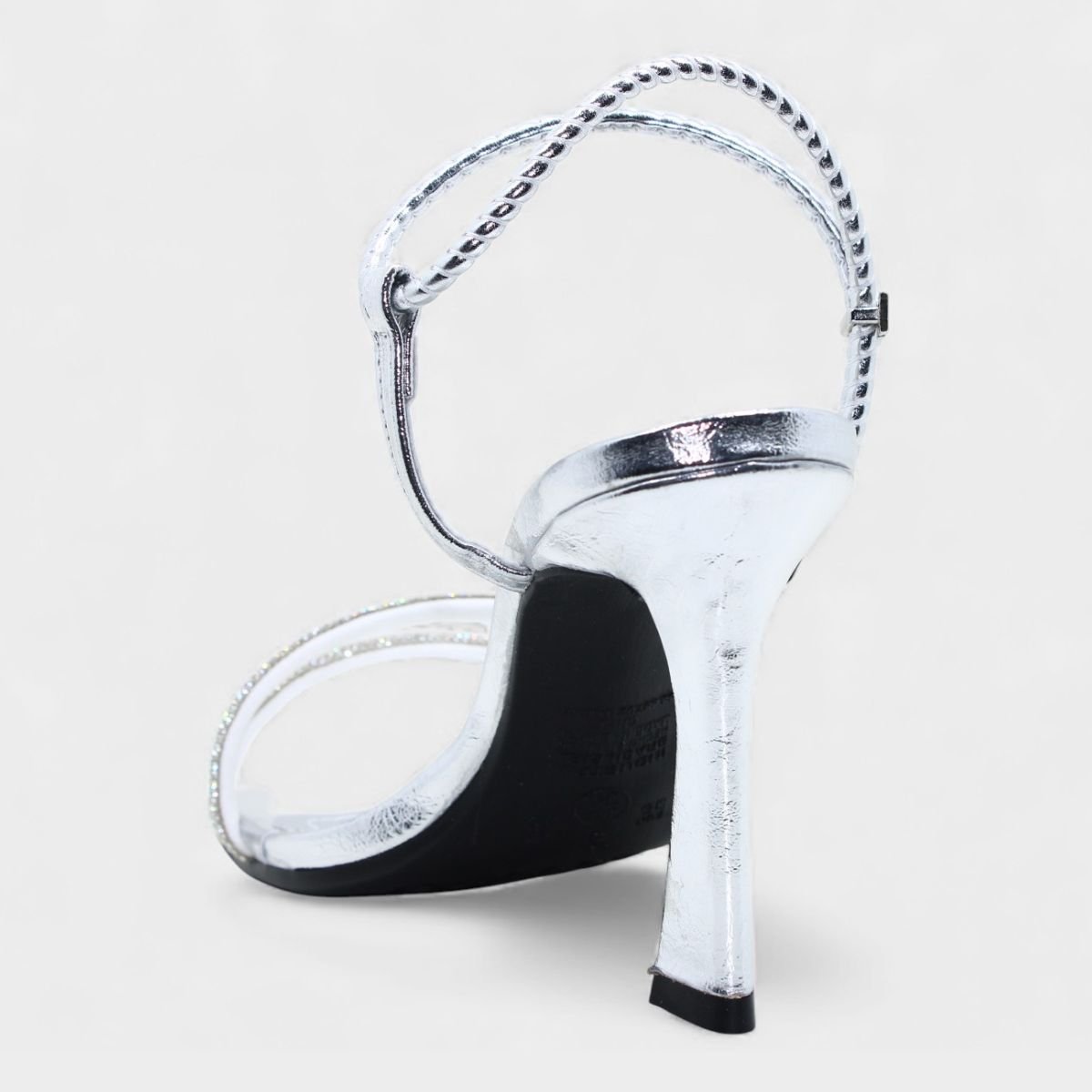 Sandália Via Marte Strass Aberta Feminina - Prata Prata 4
