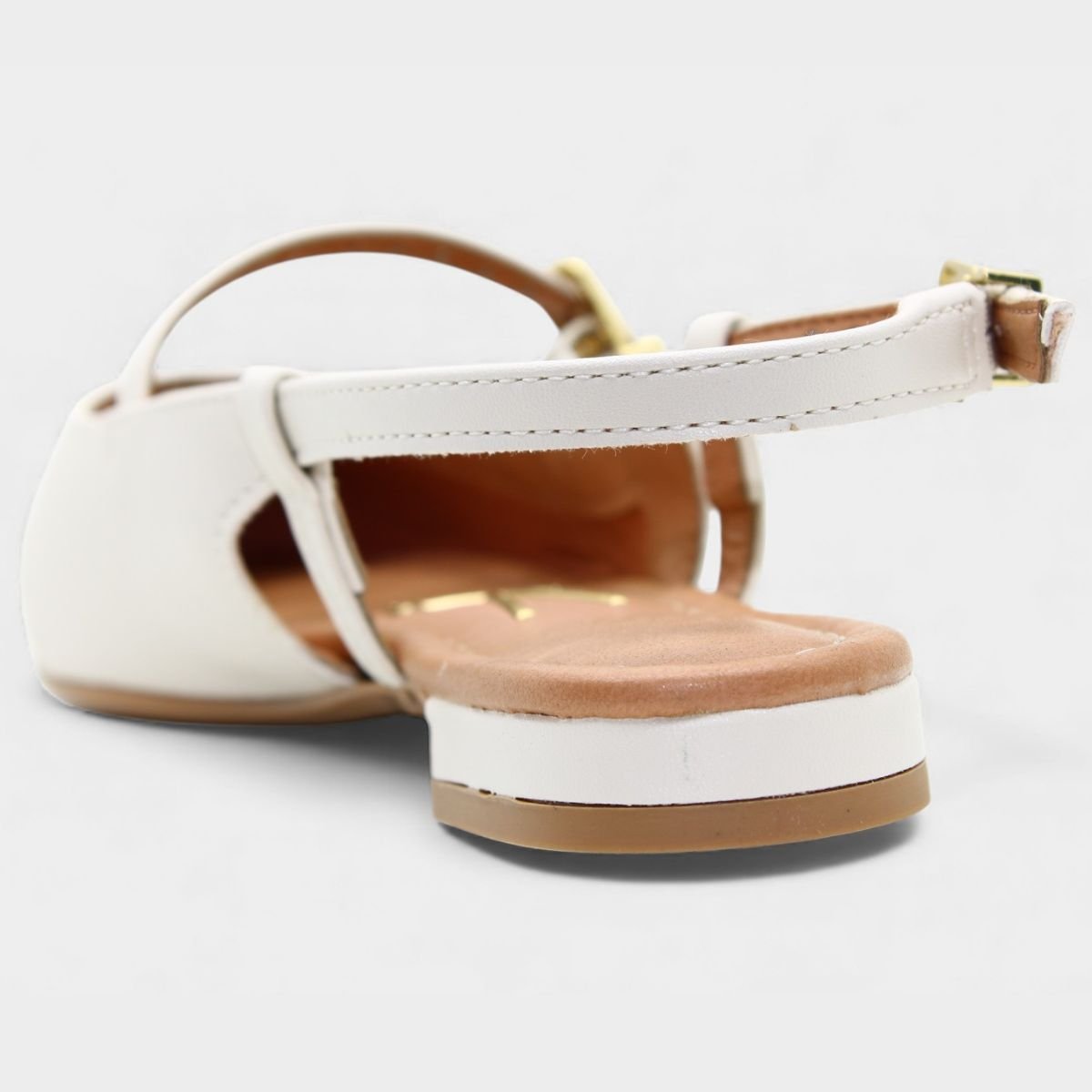 Sandália Vizzano Salto baixo Bico Fino Feminino - Off White Branco 4