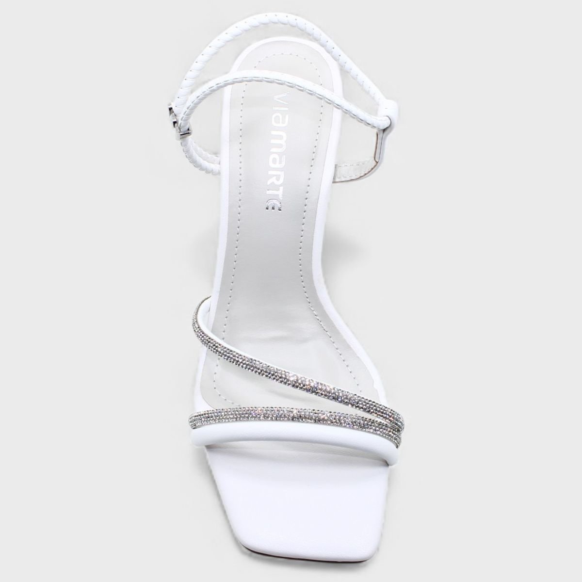 Sandália Via Marte Strass Aberta Feminina - Branco Branco 3