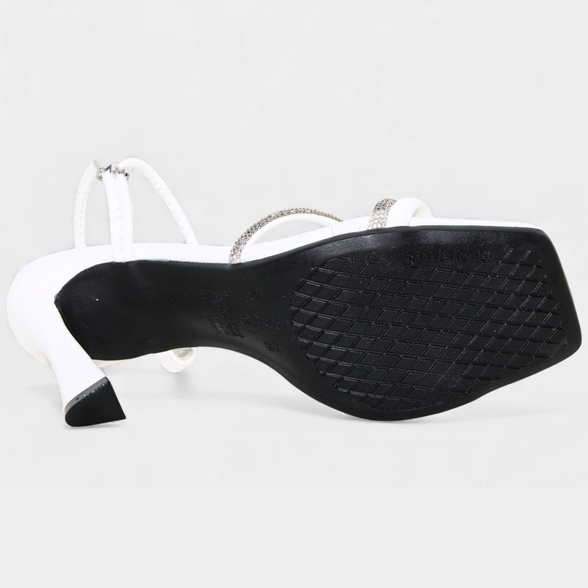 Sandália Via Marte Strass Aberta Feminina - Branco Branco 5