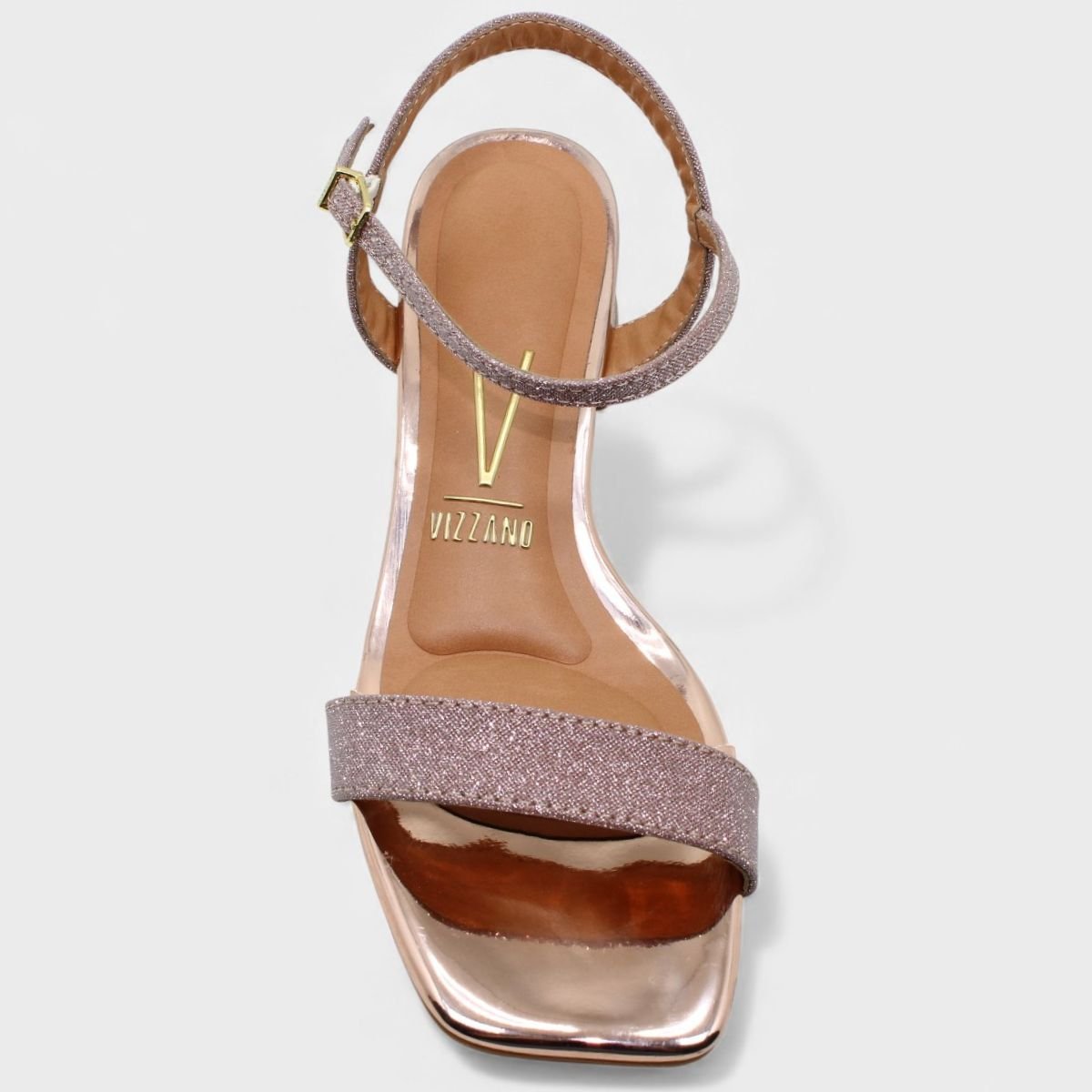 Sandália Vizzano Salto Baixo Glitter Feminina - Rosê Rosé 3